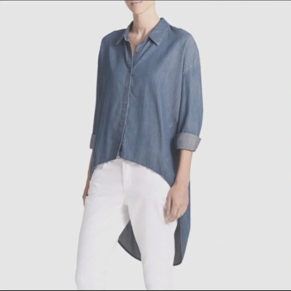 Eileen Fisher Project Denim High-Low Shirt Size S - Picture 1 of 8